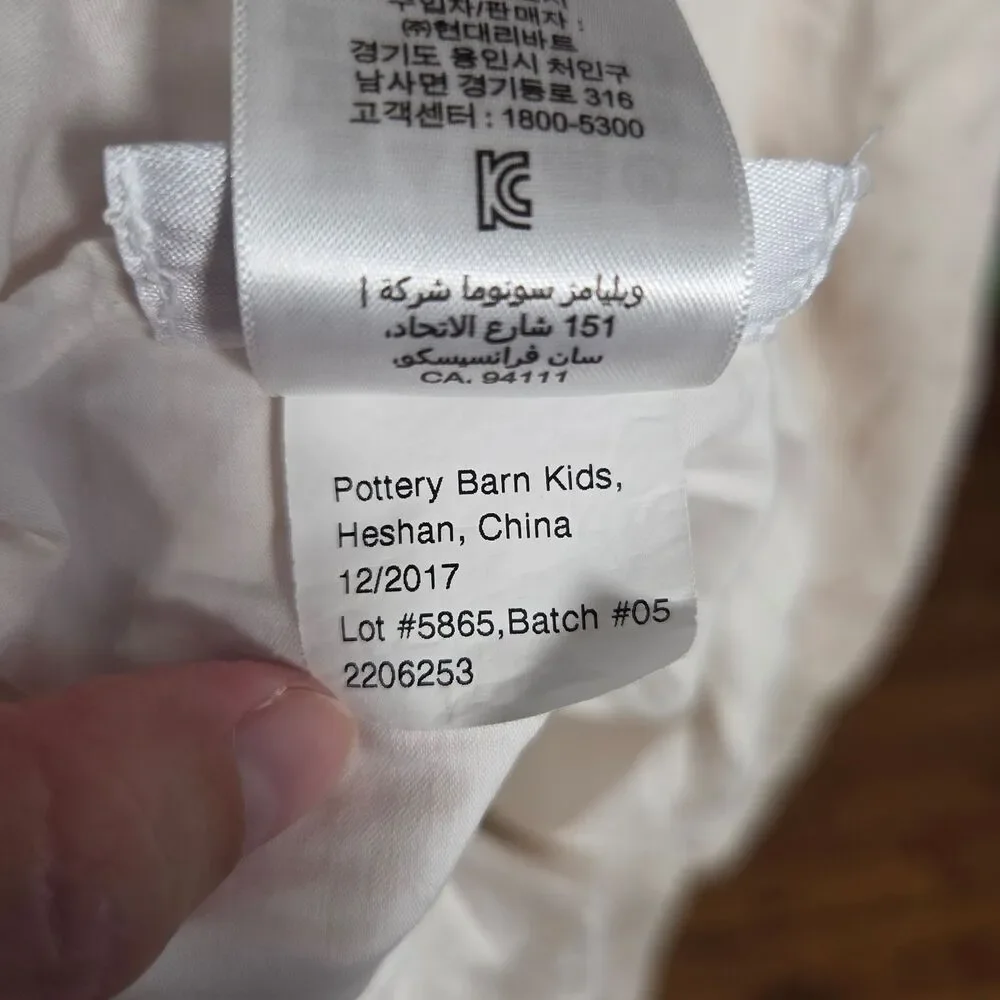 Pottery Barn x Monique Lhuillier Chinoiserie Floral Bird Crib Sheet White Beige